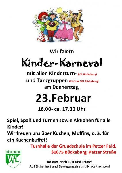 Kinderkarneval beim VfL Bückeburg